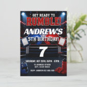 パーソナルボクシングスポーツの誕生日招待状 招待状 (スタンド正面)
