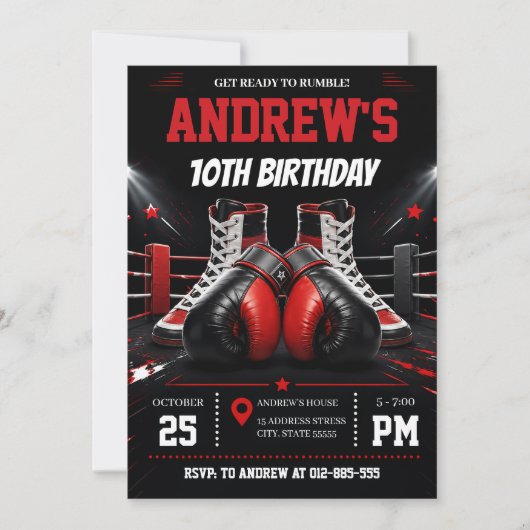 パーソナルボクシングボーイブirthday 招待状 (正面)
