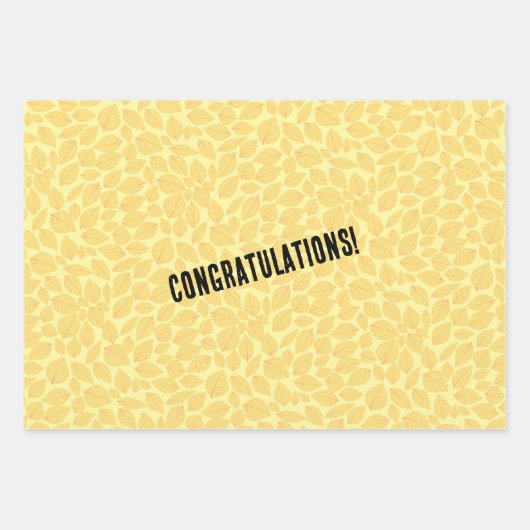 パーソナルメッセージゴールデンイエローリーフ ラッピングペーパーシート (正面)