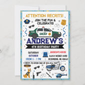 パーソナルモダンシェリフ警察の誕生日パーティー 招待状 (正面)