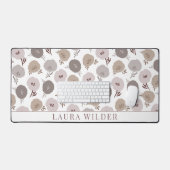 パーソナルモダンダスティピンクフローラガールズドルムルーム デスクマット (キーボード&マウス)