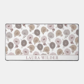 パーソナルモダンダスティピンクフローラガールズドルムルーム デスクマット (正面)