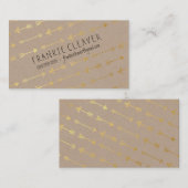 パーソナルモダントレンディー矢印パターン金ゴールド箔 名刺 (正面/裏面)