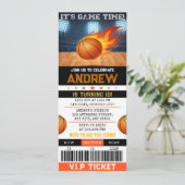 パーソナルモダンバスケットボールチケット誕生日 招待状 (スタンド正面)