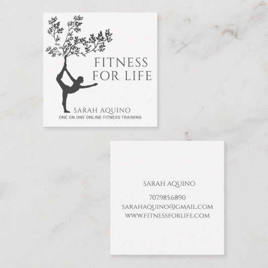 パーソナルモダンフィットネストレーナーコーチスクエアブシン スクエア名刺 (正面/裏面)