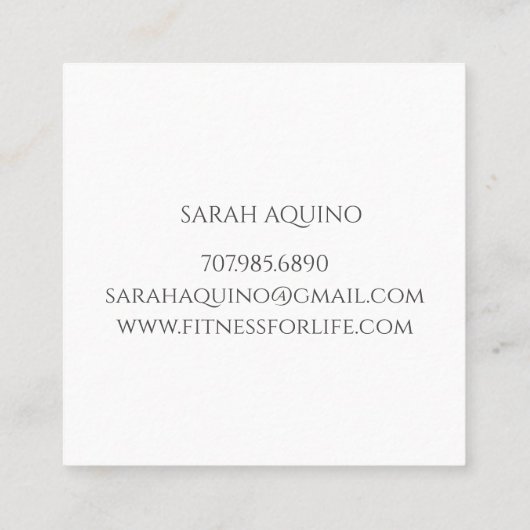 パーソナルモダンフィットネストレーナーコーチスクエアブシン スクエア名刺 (裏面)