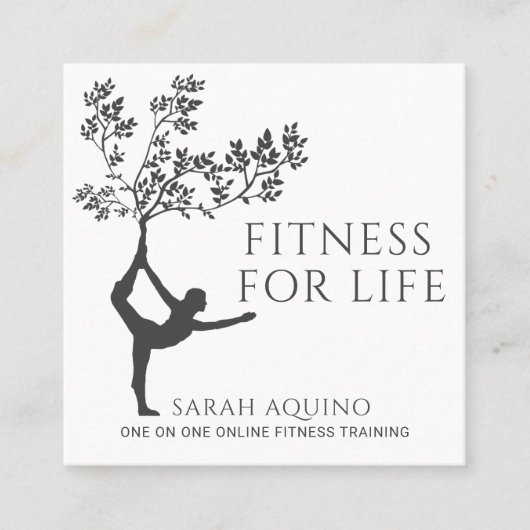 パーソナルモダンフィットネストレーナーコーチスクエアブシン スクエア名刺 (正面)