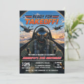 パーソナルモダン空軍お誕生日会招待状 招待状 (スタンド正面)