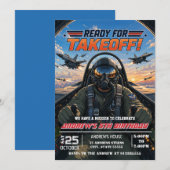パーソナルモダン空軍お誕生日会招待状 招待状 (正面/裏面)