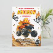 パーソナルモンスタートラックオフロード誕生日パーティー 招待状 (スタンド正面)