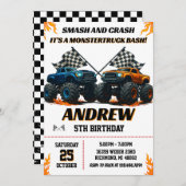 パーソナルモンスタートラックジャム誕生日パーティー 招待状 (正面/裏面)