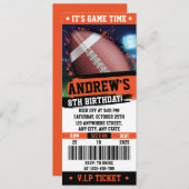 パーソナルラグビーチケット誕生日パーティーキッズ 招待状 (正面/裏面)