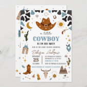 パーソナルリトルカウボーイベビーシャワー招待状 招待状 (正面/裏面)