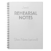 パーソナルリハーサルのメモ – グレー/木炭の文字- ノートブック (正面)