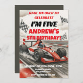 パーソナルレーサースポーツの誕生日の招待 招待状 (正面/裏面)