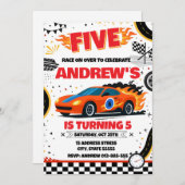 パーソナルレーサーボーイスポーツ誕生日パーティー 招待状 (正面/裏面)