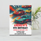 パーソナルレースカースポーツの誕生日の招待状 招待状 (スタンド正面)