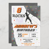 パーソナルロッククライミング誕生日パーティー招待状 招待状 (正面/裏面)