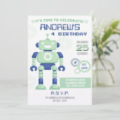 パーソナルロボット 誕生日招待状 招待状 (スタンド正面)