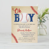 パーソナルヴィンテージスポーツ野球ベビーシャワー 招待状 (スタンド正面)