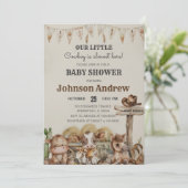 パーソナルヴィンテージ小さなカウボーイ赤ちゃんシャワー 招待状 (スタンド正面)