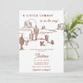 パーソナルヴィンテージ西カウボーイベビーシャワー 招待状 (スタンド正面)