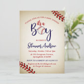 パーソナルヴィンテージ野球ベビーシャワーバンドル 招待状 (スタンド正面)