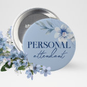 パーソナル付き添い人ブルーブライダルシャワーボタン 缶バッジ