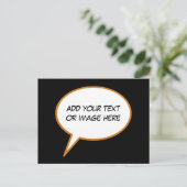 パーソナル化された漫画音声バルーン ポストカード (スタンド正面)