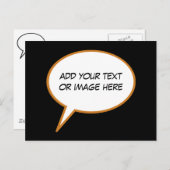 パーソナル化された漫画音声バルーン ポストカード (正面/裏面)