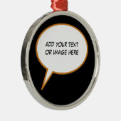 パーソナル化された漫画音声バルーン メタルオーナメント (右)