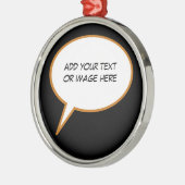 パーソナル化された漫画音声バルーン メタルオーナメント (左)