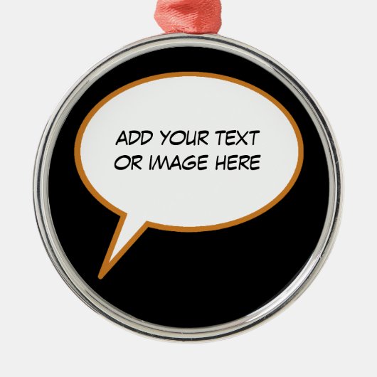 パーソナル化された漫画音声バルーン メタルオーナメント (正面)