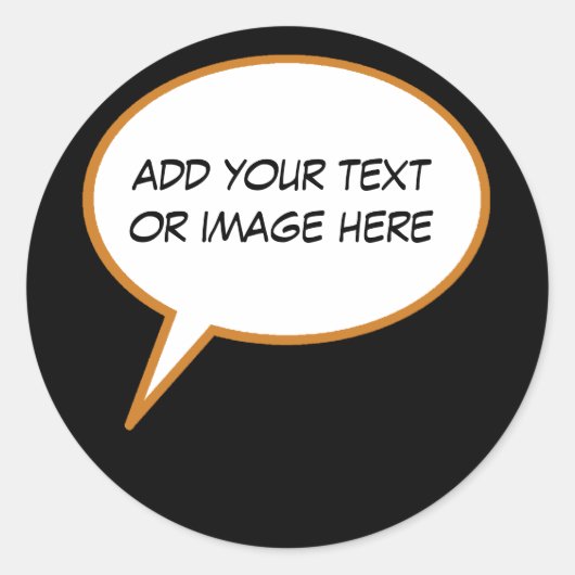 パーソナル化された漫画音声バルーン ラウンドシール (正面)