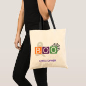 パーソナル化ハロウィーンBOOデザイン トートバッグ (正面(商品))