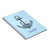 パーソナル化可能ないかりと灯台(バージョン1) ノートブック (右側)