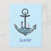 パーソナル化可能ないかりと灯台（バージョン1） ポストカード (正面)