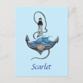 パーソナル化可能ないかりと灯台（バージョン2） ポストカード