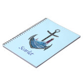 パーソナル化可能ないかりと灯台(バージョン3) ノートブック (左側)