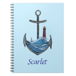 パーソナル化可能ないかりと灯台（バージョン3） ノートブック