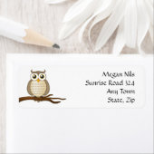 パーソナル化可能なかわいいフクロウ |差出人住所ラベル ラベル (インサイチュ)