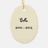 パーソナル化可能なウサギ記念オーナメント セラミックオーナメント (裏面)