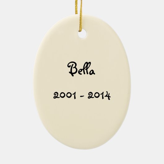 パーソナル化可能なウサギ記念オーナメント セラミックオーナメント (裏面)