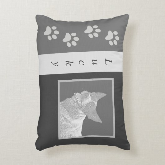 パーソナル化可能なオーストラリアの牛の犬のアクセント枕 アクセントクッション (正面(垂直))