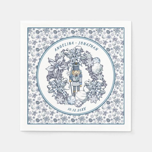 パーソナル化可能なクリスマスナック割り当てリース結婚の スタンダードカクテルナプキン (正面)