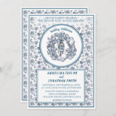 パーソナル化可能なクリスマスナットクラッカー結婚リースズ 招待状 (正面/裏面)