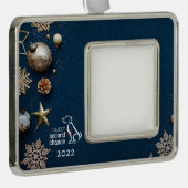 パーソナル化可能なクリスマス装飾 シルバープレートフレームオーナメント (右)
