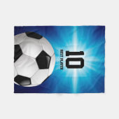 パーソナル化可能なサッカー |フットボールプレ最高のーヤー フリースブランケット (正面(横))