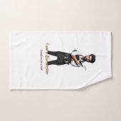 パーソナル化可能なタオル理容師テーマ ハンドタオル (ハンドタオル)