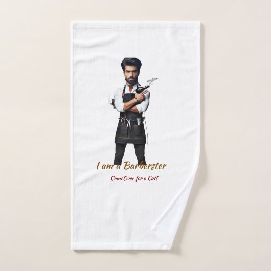 パーソナル化可能なタオル理容師テーマ ハンドタオル (ハンドタオル)